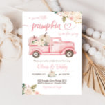 Pumpkin Floral Vintage Truck Baby Girl Shower  Invitation<br><div class="desc">Celebrate the arrival of a little pumpkin with this Pumpkin Floral Vintage Truck Baby Girl Shower Invitation. The elegant watercolor floral design and charming vintage truck carrying pumpkins create a warm and inviting atmosphere, perfect for a fall-themed baby shower. The subtle hues of pink, coral, and pastel shades add a...</div>