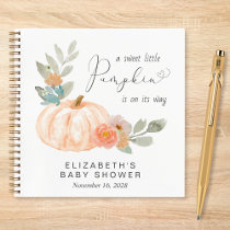 Pumpkin Floral Watercolor Baby Shower Guest Book