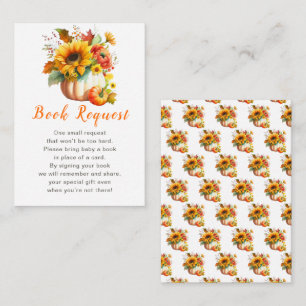 Pumpkin Flower Bouquet Baby Shower Book Request Enclosure Card