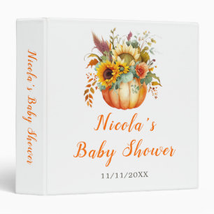 Pumpkin Flower Bouquet Baby Shower Photo Album 3 Ring Binder