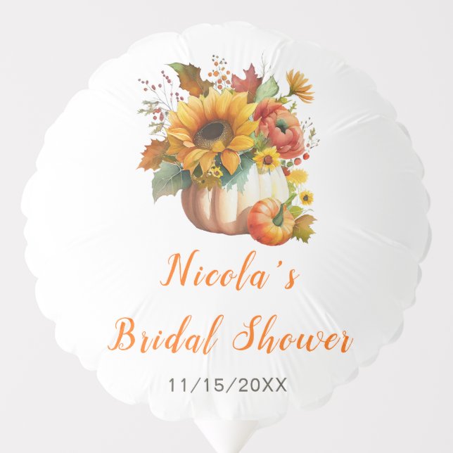 Pumpkin Flower Bouquet Bridal Shower  Balloon (Front)
