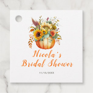 Pumpkin Flower Bouquet Bridal Shower Favor Tags