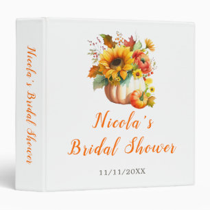 Pumpkin Flower Bouquet Bridal Shower Photo Album 3 Ring Binder