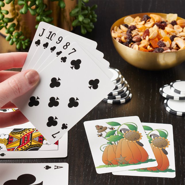 Pumpkin Flowers And Bees Poker Cards (Creator Uploaded)
