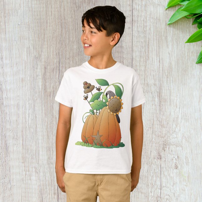 Pumpkin Flowers And Bees T-Shirt (Creator Uploaded)