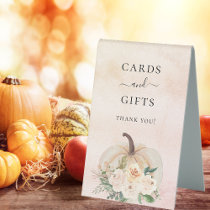 Pumpkin flowers cards gifts sign