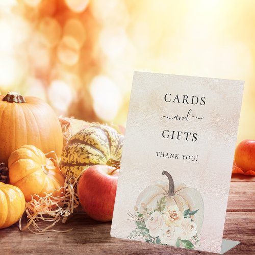Pumpkin flowers cards gifts sign