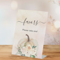 Pumpkin flowers favor sign