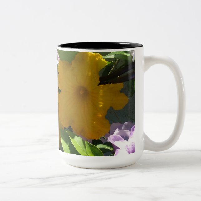 PUMPKIN FLOWERS Two-Tone COFFEE MUG (Right)