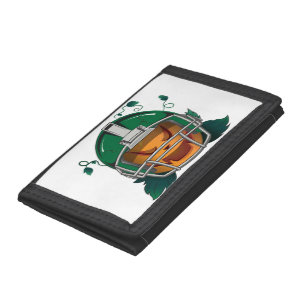pumpkin football halloween tri-fold wallet