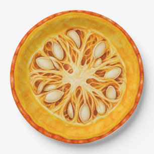 Pumpkin for Friends Giving Thanksgiving Paper Plates