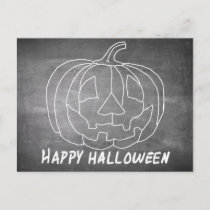 Pumpkin for Halloween 1 chalkboard look Holiday Postcard