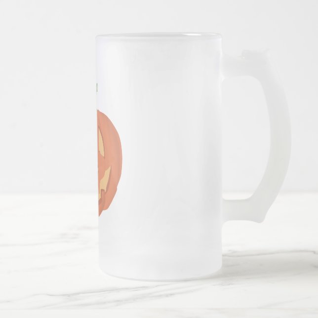 Pumpkin for Halloween 1 Frosted Glass Beer Mug (Right)