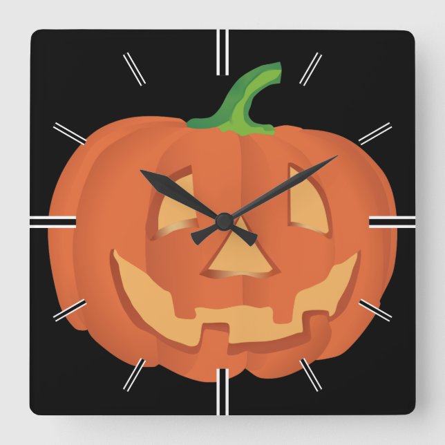 Pumpkin for Halloween 1 Square Wall Clock (Front)