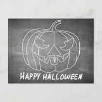 Pumpkin for Halloween 3 chalkboard look Holiday Postcard