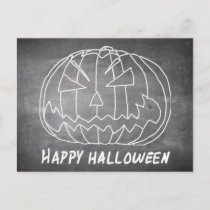 Pumpkin for Halloween 5 chalkboard look Holiday Postcard