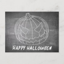 Pumpkin for Halloween 6 chalkboard look Holiday Postcard