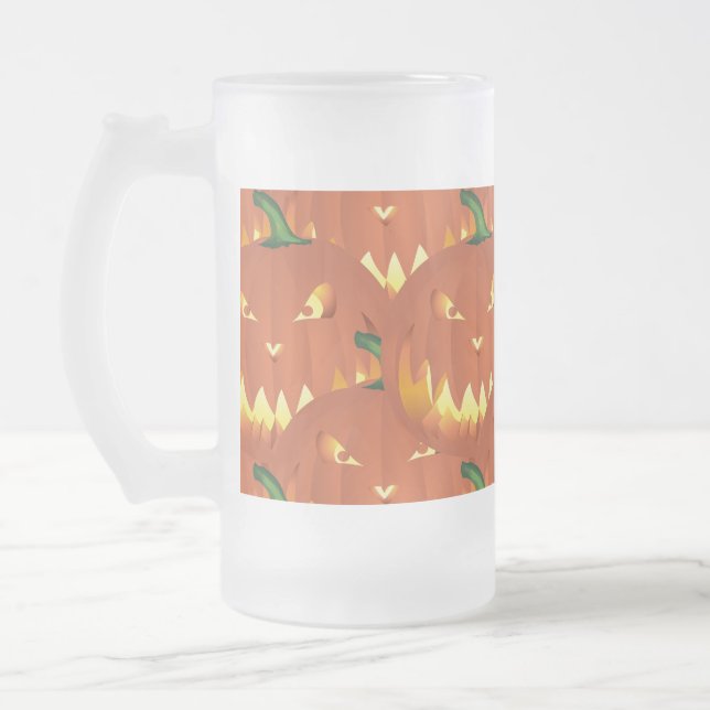 Pumpkin for Halloween... Frosted Glass Beer Mug (Left)