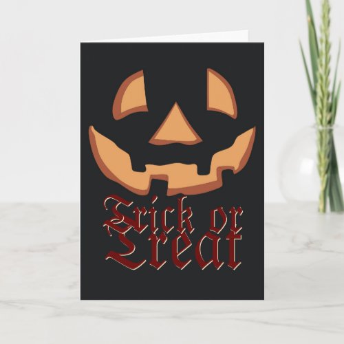 Pumpkin for Halloween in Black Card