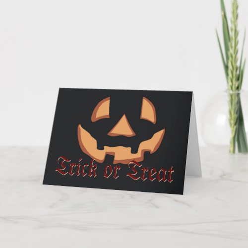 Pumpkin for Halloween in Black Card