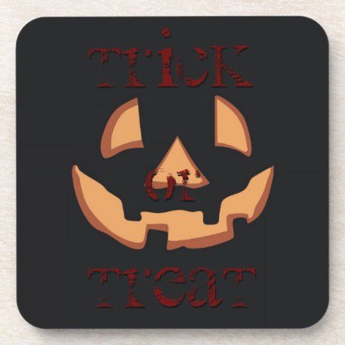 Pumpkin for Halloween in Black Coaster