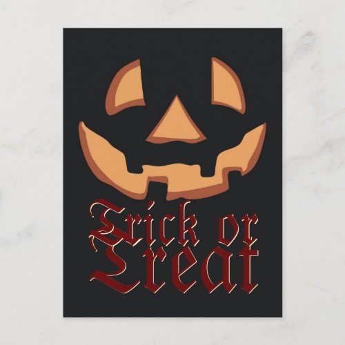 Pumpkin for Halloween in Black Postcard
