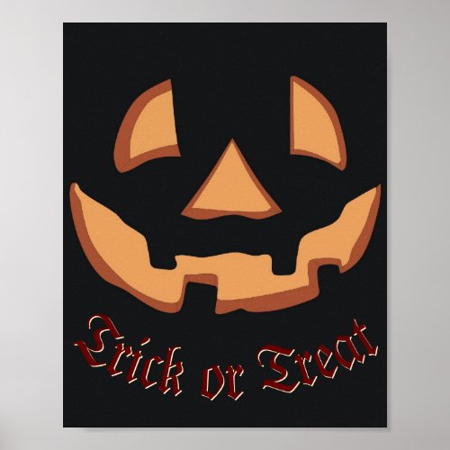 Pumpkin for Halloween in Black Poster