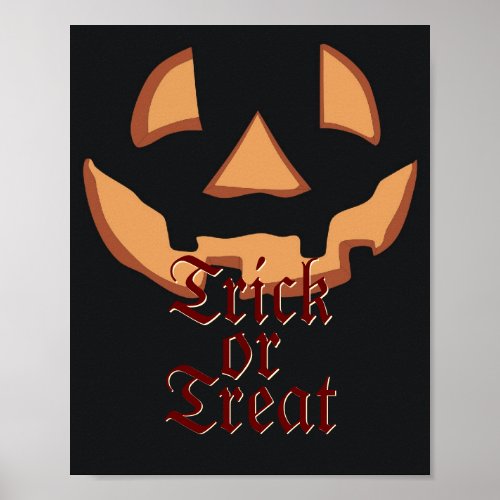 Pumpkin for Halloween in Black Poster