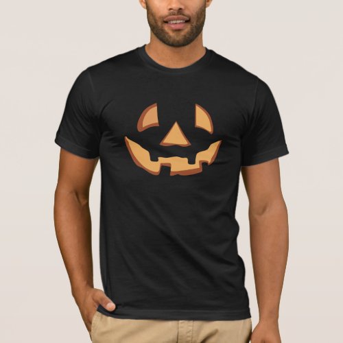Pumpkin for Halloween in Black T_Shirt