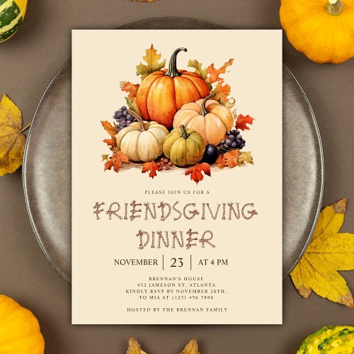 Pumpkin Friendsgiving Dinner Invitation