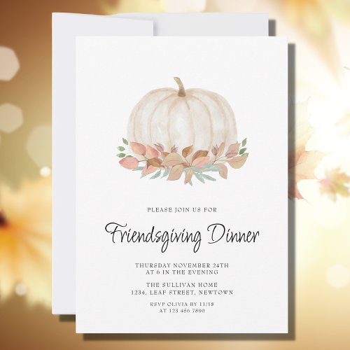 Pumpkin Friendsgiving Dinner Invitation