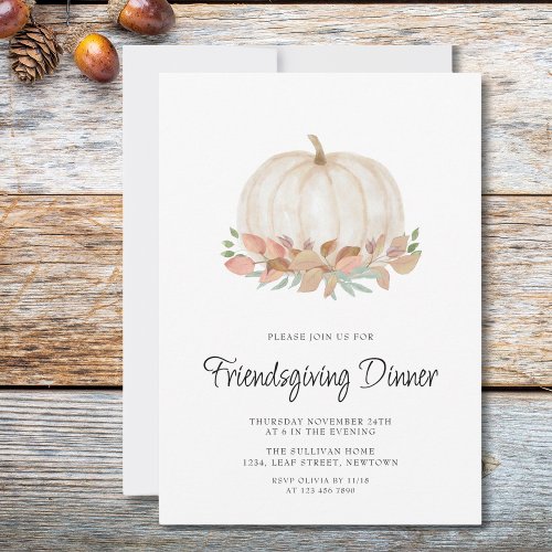 Pumpkin Friendsgiving Dinner Invitation