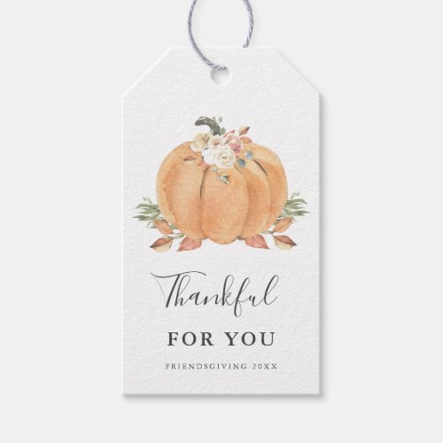 Pumpkin Friendsgiving Thanksgiving Thankful Gift Tags