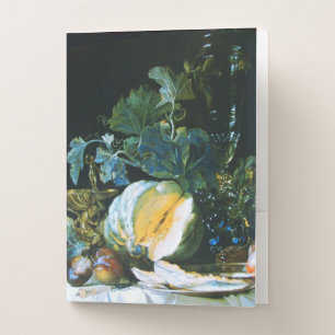 PUMPKIN ,FRUITS AND GLASSWARE POCKET FOLDER