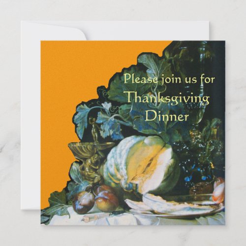 PUMPKIN FRUITS AND GLASSWARE Thanksgiving Dinner Invitation