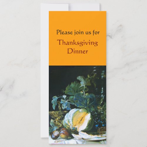 PUMPKIN  FRUITS AND GLASSWARE Thanksgiving Dinner Invitation