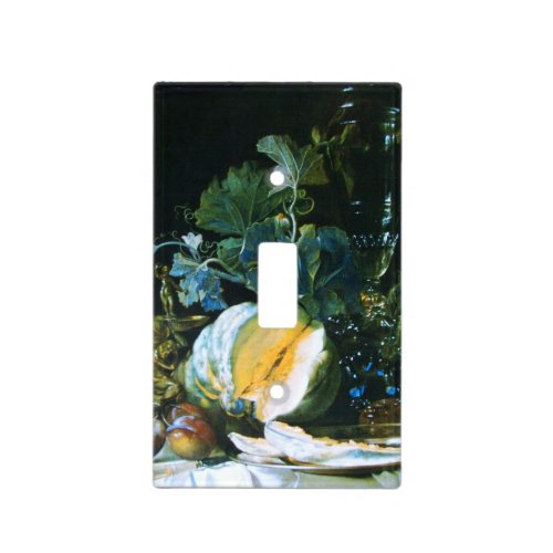 PUMPKIN  FRUITS GREEN LEAVES  AND GLASSWARE LIGHT SWITCH COVER