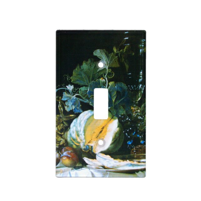 PUMPKIN , FRUITS ,GREEN LEAVES  AND GLASSWARE LIGHT SWITCH COVER (Front)
