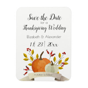 Pumpkin Fun/ Thanksgiving Wedding /Save the Date Magnet