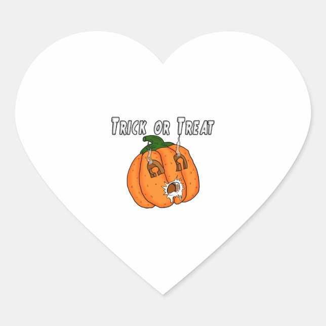 Pumpkin funny naughty gift prank Halloween Heart Sticker (Front)