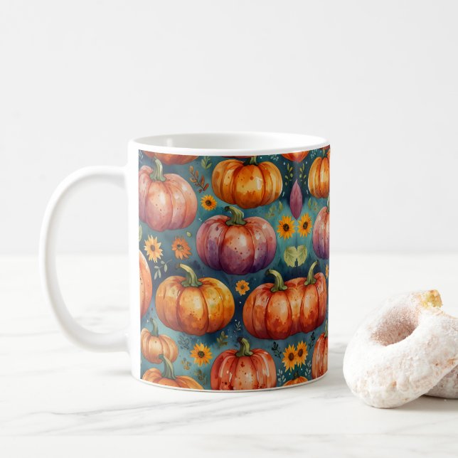 Pumpkin Garden Dreams Coffee Mug (With Donut)