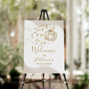 Pumpkin Gender Neutral Baby Shower Welcome Sign