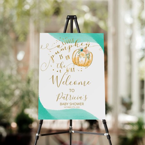 Pumpkin Gender Neutral Baby Shower Welcome Sign