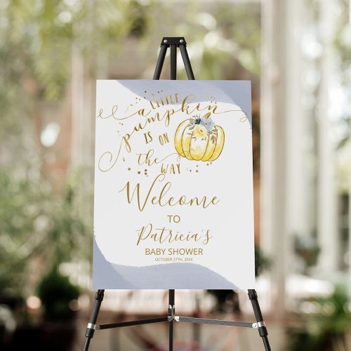 Pumpkin Gender Neutral Baby Shower Welcome Sign