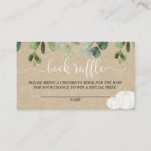 Pumpkin gender neutral fall book raffle cards