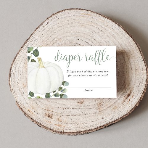 Pumpkin gender neutral fall diaper raffle cards