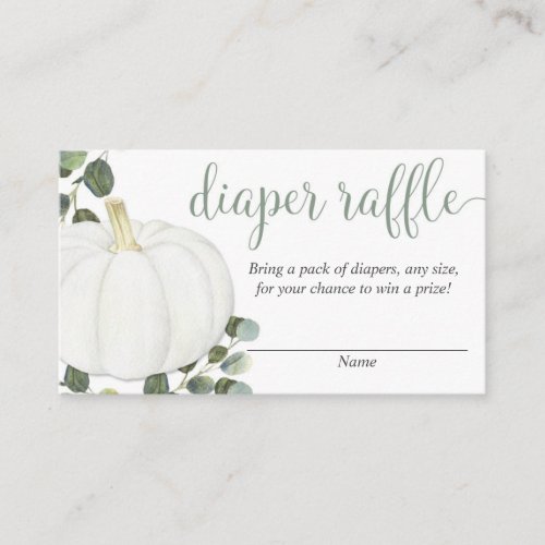 Pumpkin gender neutral fall diaper raffle cards