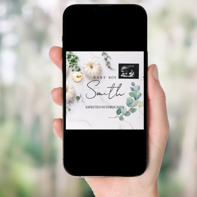 Pumpkin Gender Neutral Fall Pregnancy Announcement (Front Digital)