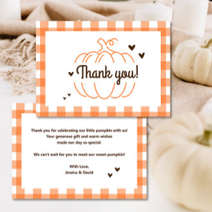 Pumpkin Gender Neutral Retro Baby Shower Thank You
