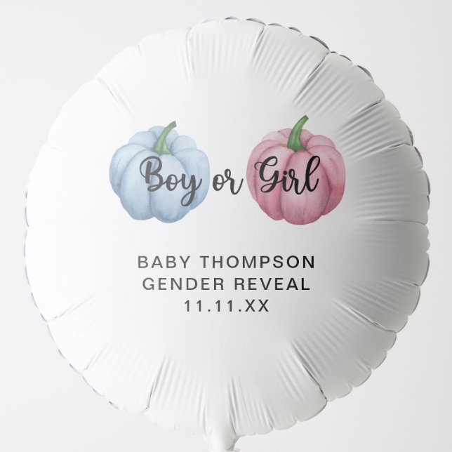 Pumpkin gender reveal balloon (Front)